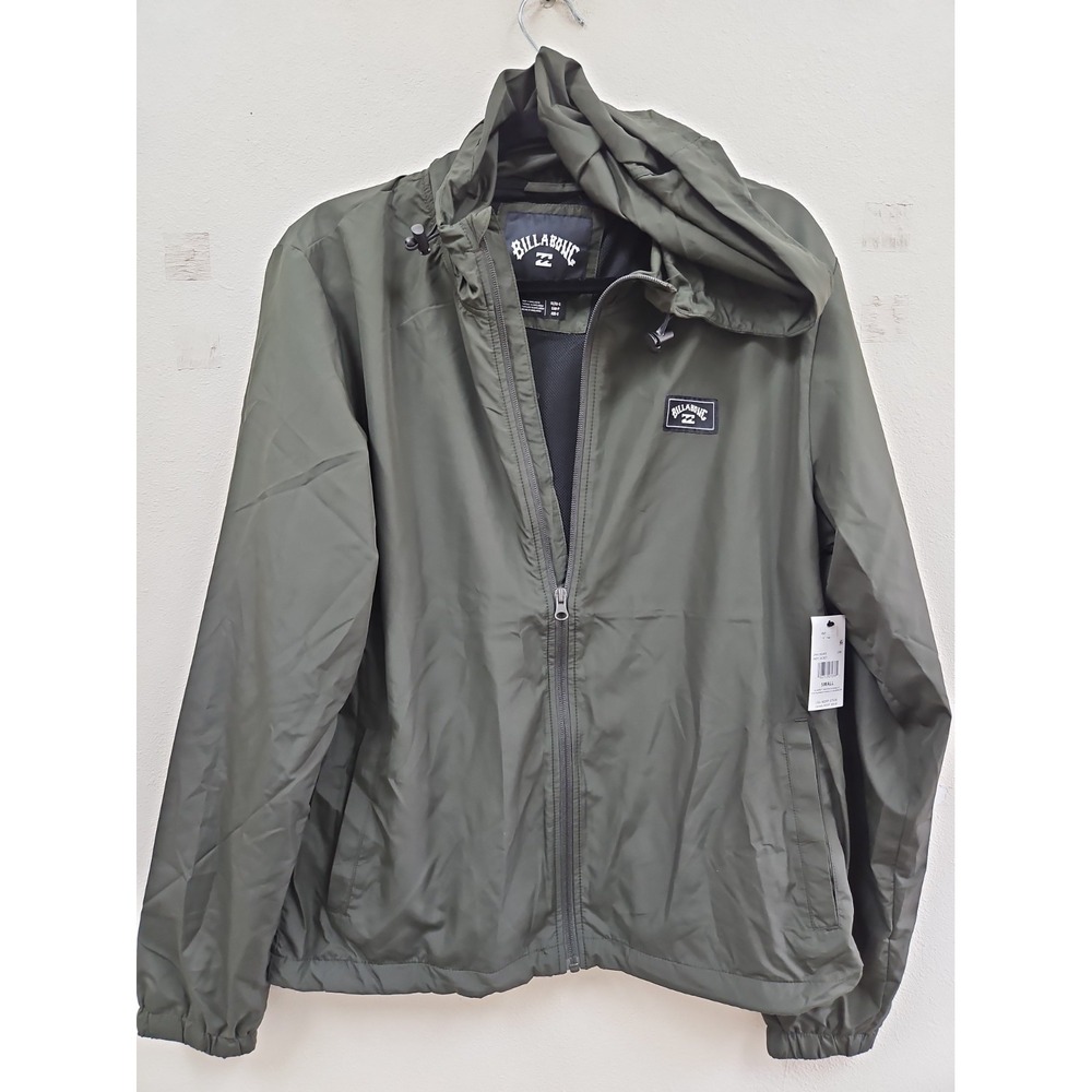 Billabong Indy Windbreaker Jacket Small  Hooded Full Zip Lightweight NWT